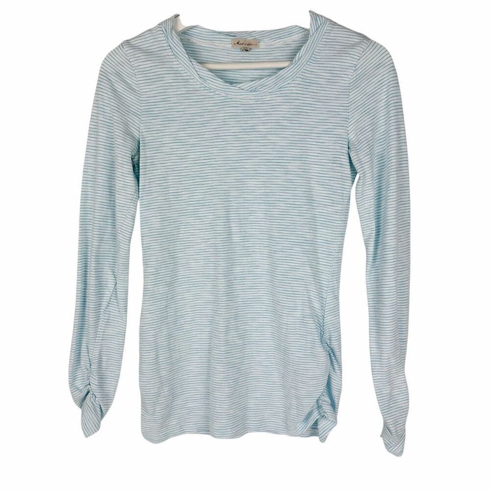 Mod-O-Doc Long Sleeve T-Shirt size XS Teal White